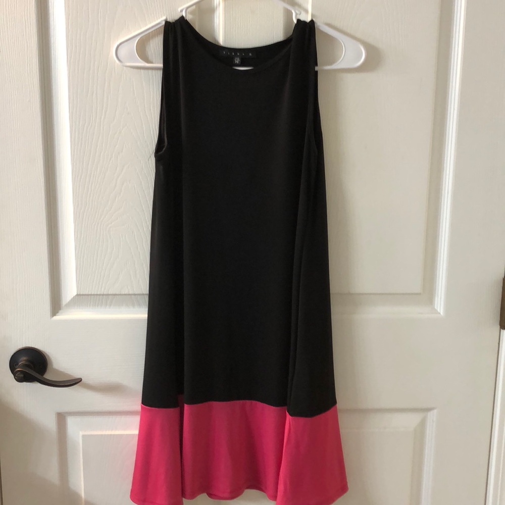 Black and pink rayon dress